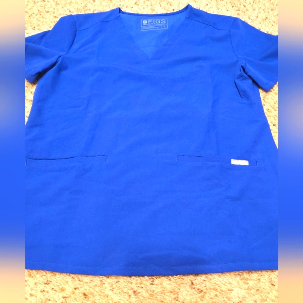 Womens Figs Casma Top-Deep Royal Blue-Small